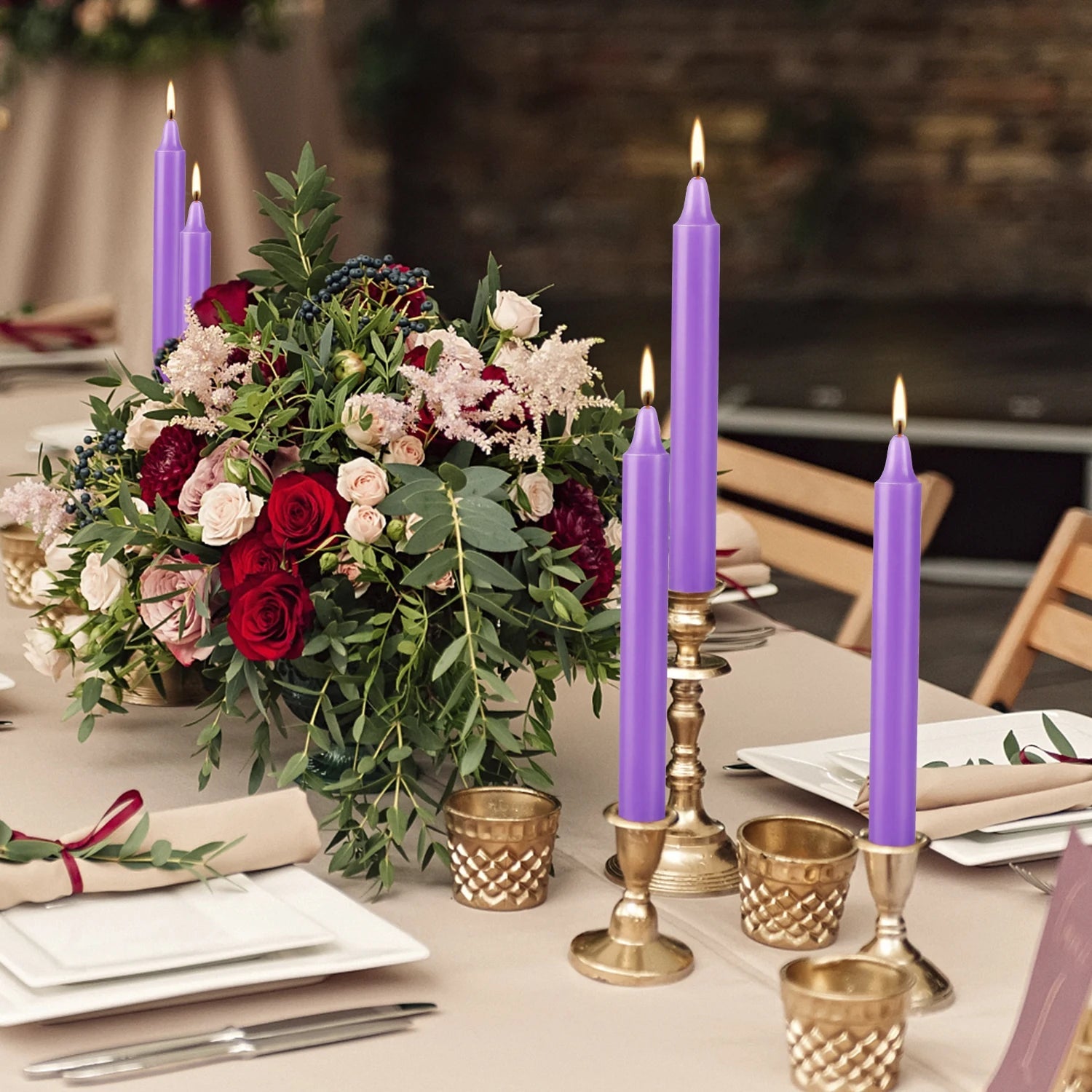 20 Pieces of Purple 4Inch Waxs, Drip-Free, Smoke-Free, Fragrance-Free, Home Dinner Candles, Hand-Pulled, High-Quality, Suitable for Church, Family, Wedding, Party, Seasonal Celebrations, Emergency Situations and Home Decorati Econic Blanks
