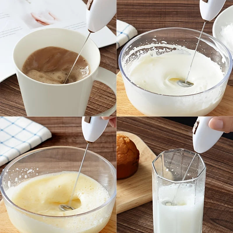 Handheld Electric Egg Beater Mini Battery Powered Milk Frother Coffee Drink Mixer Milk Foamer Kitchen Tools Quick Pick Grocers