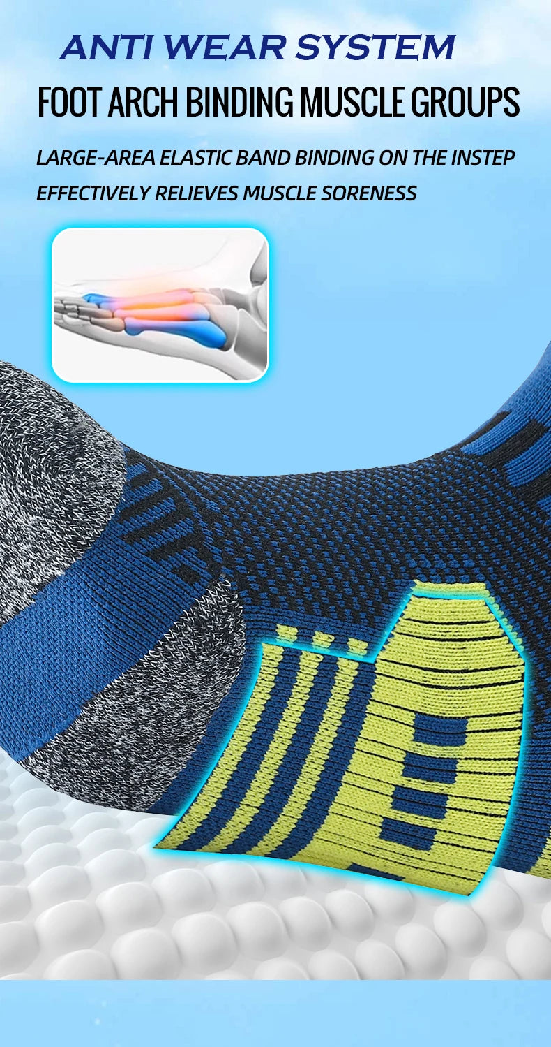 6/5/3 Pairs Men's Athletic Socks Sports Breathable Outdoor Running Compression Socks Cotton Training Long Black Stretch Socks Quick Pick Grocers