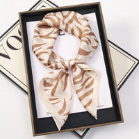 Bohemian Style Print Luxury Brand Silk Square Scarf Women Satin Shawls Neckerchief Wrap Scarves Bandana Hair Hjiab Floral Quick Pick Grocers