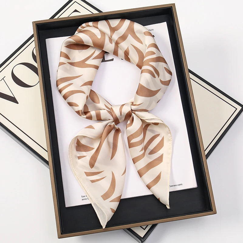 Bohemian Style Print Luxury Brand Silk Square Scarf Women Satin Shawls Neckerchief Wrap Scarves Bandana Hair Hjiab Floral Quick Pick Grocers