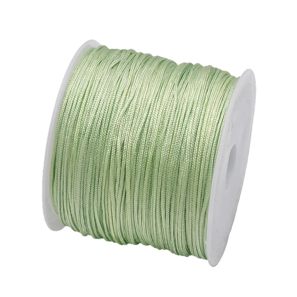 50Yds 0.8mm Crafts Nylon Cord For Jewelry Making Beading Braided Nylon Satin String for Bracelets Rattail Trim Chinese Knot Econic Blanks