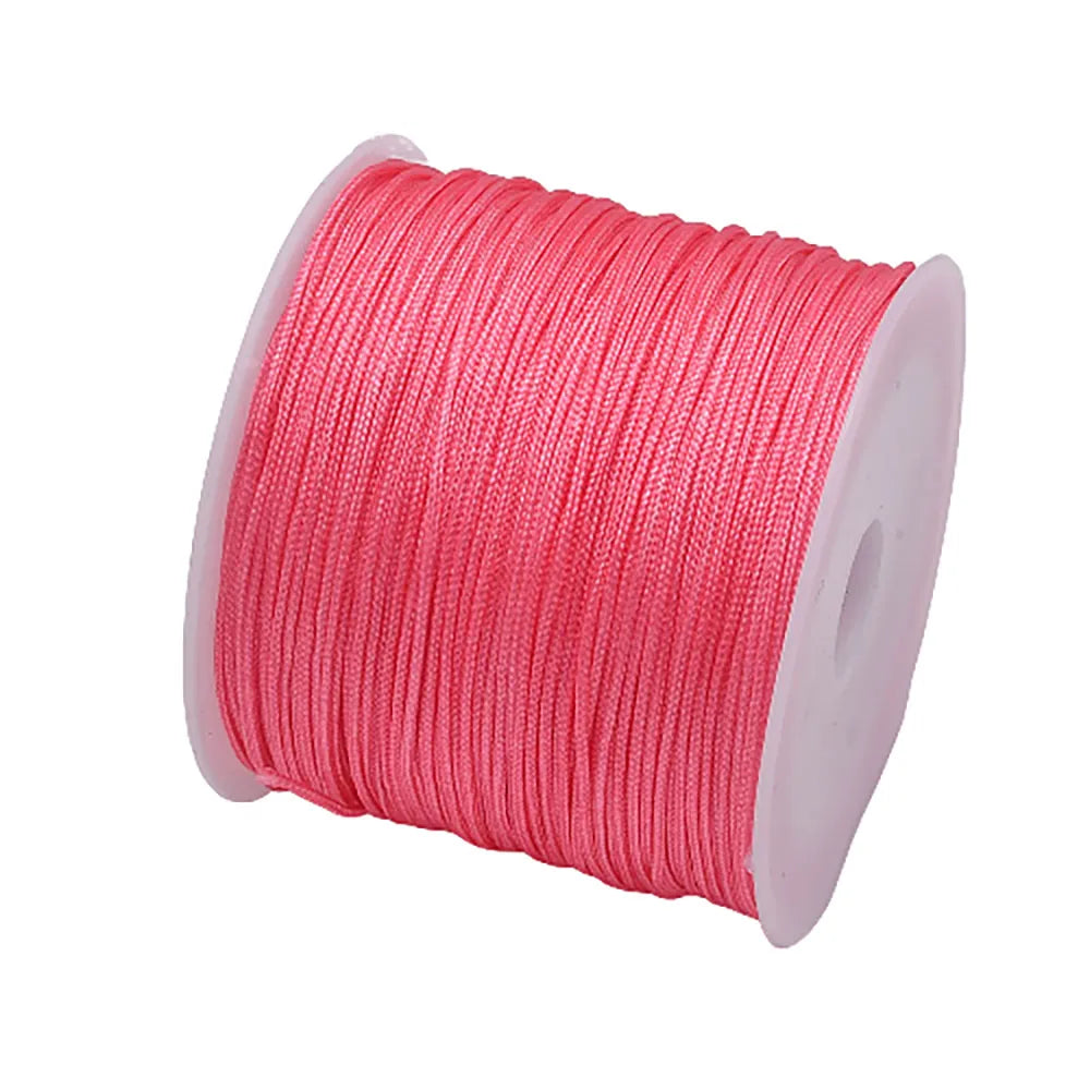 50Yds 0.8mm Crafts Nylon Cord For Jewelry Making Beading Braided Nylon Satin String for Bracelets Rattail Trim Chinese Knot Econic Blanks