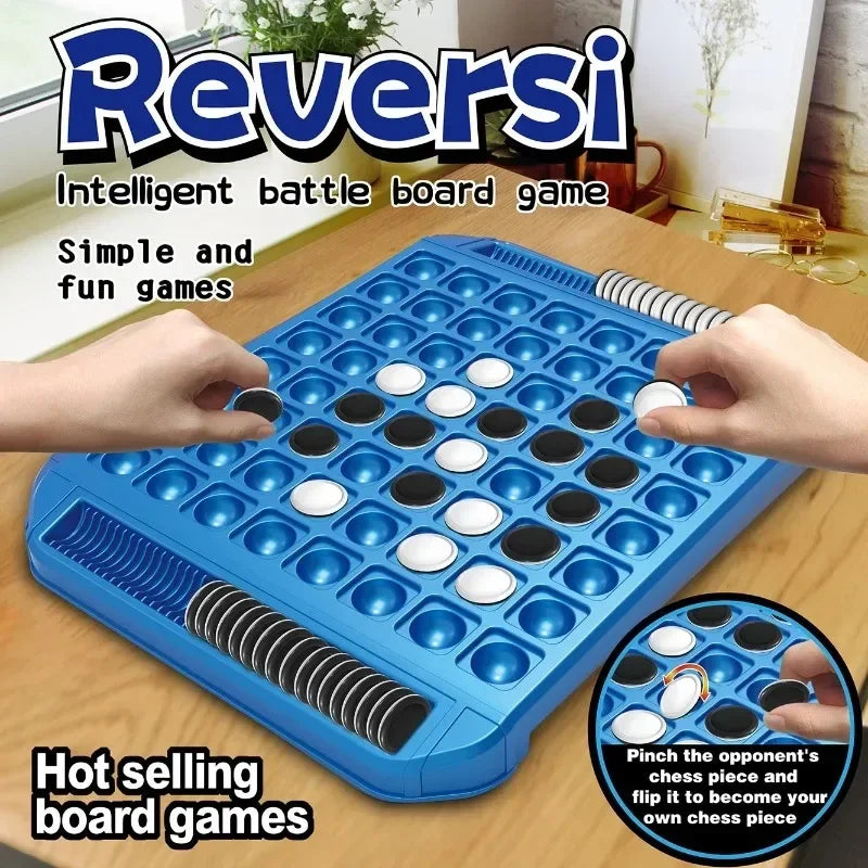 Dual-Side Flip Board Strategy Game for 2 Players Logic Training Educat for 2 Players Logic Training Educational Brain Teaser Toy Quick Pick Grocers