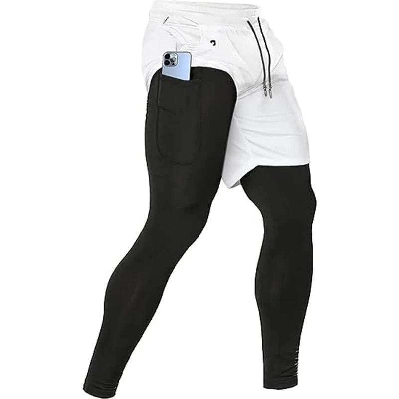 Men's Sport Pants 2 in1 Training Athletic Tracksuits Sportswear Workout Male Jogging Trousers Gym Fitness Running Pants Men Econic Blanks