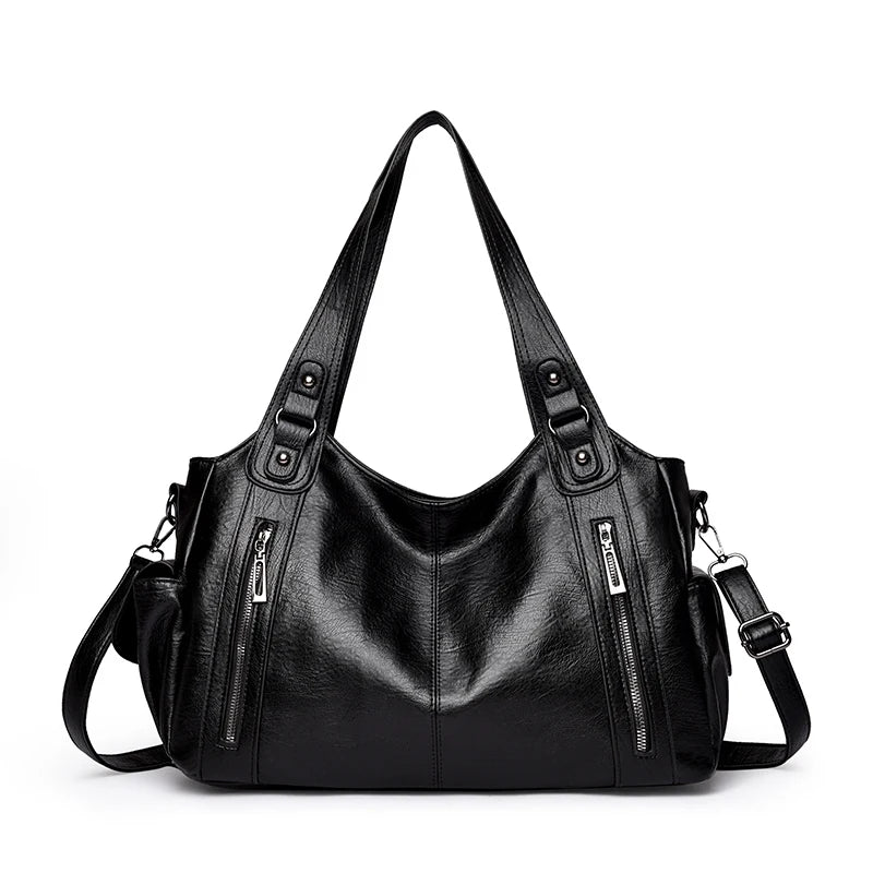 Pu shoulder bag fashionable temperament zipper opening design daily commuter handbag Quick Pick Grocers