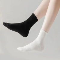 10/20 Pairs Neutral Solid Color Round Neck Socks Spring Summer Sweat Absorbing Breathable Soft Comfortable Couple Sports Socks Quick Pick Grocers