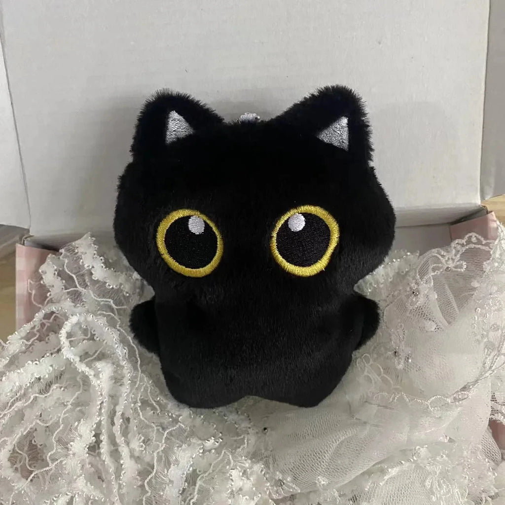 10cm Cute Black Cat plush toy Doll Small Pendant Cuddly Pillow Cushion Ins Black Cat Plush Toy Doll for Boy Girl Brithday Gifts Econic Blanks