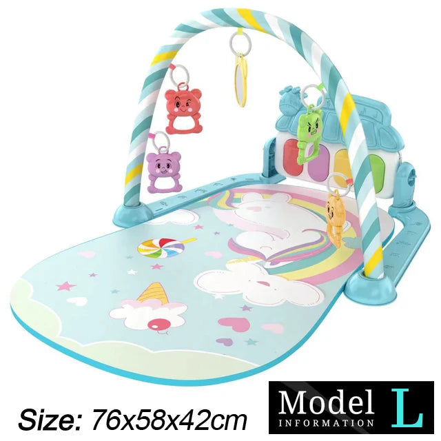 Baby Fitness Stand Music Play Gym Activity Toys Newborn Piano Crawling Blanket Pedal Game Pad Early Education 0-36 Months Gifts Purest Peak