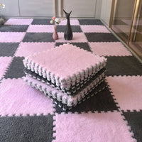 30*30CM Soft Plush Children Kids Rug Play Mat Puzzle Carpet Warm Playmat Interlocking Exercise Tiles Floor Carpet Decoration Mat Quick Pick Grocers