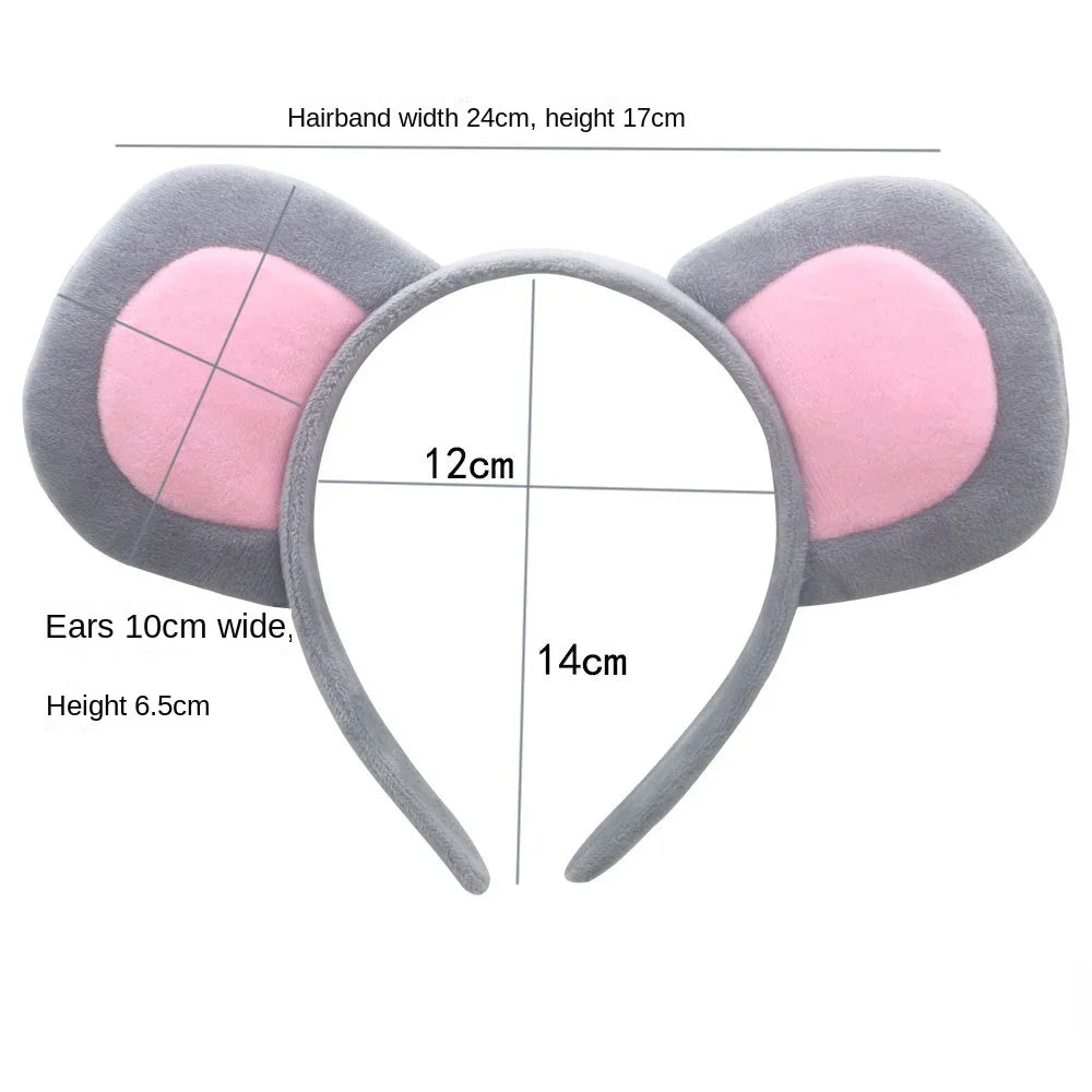 Mouse Costume Set Ears Headband Nose Tail and Bow Tie Animal Fancy Dress Kit Party Accessories Halloween Birthday Quick Pick Grocers