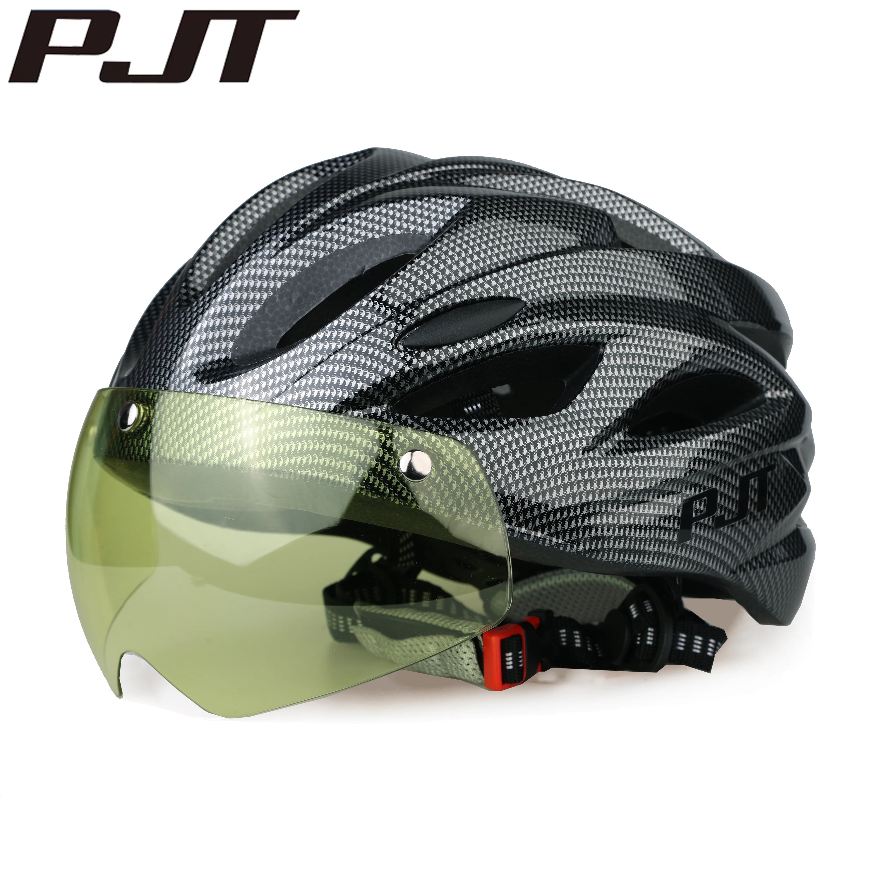 PJT Ultra-Light Magnetic Goggles Bicycle Helmet Lightweight PC Shell & EPS Foam Construction Cycling Helmet MTB Bike Helmet Quick Pick Grocers