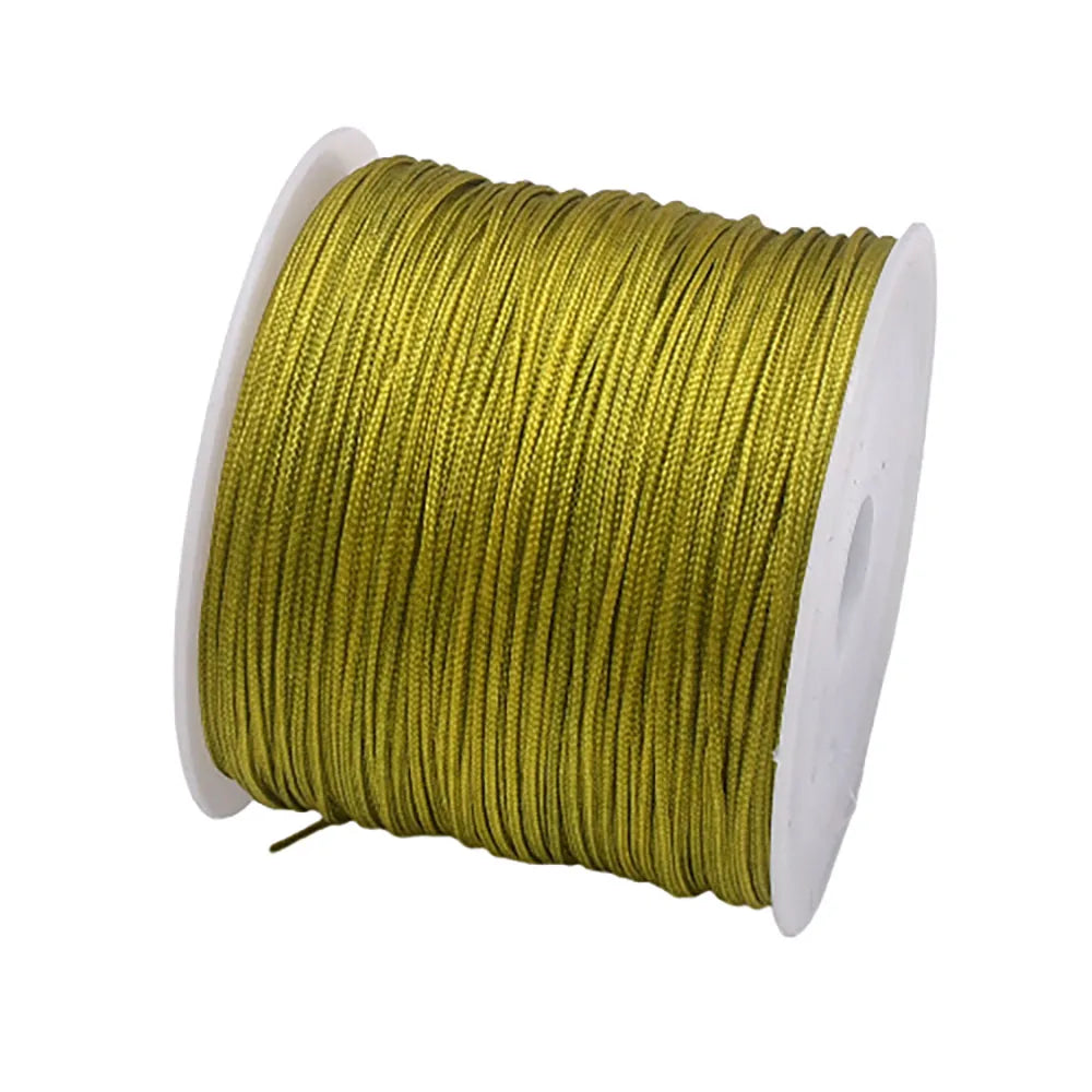 50Yds 0.8mm Crafts Nylon Cord For Jewelry Making Beading Braided Nylon Satin String for Bracelets Rattail Trim Chinese Knot Econic Blanks