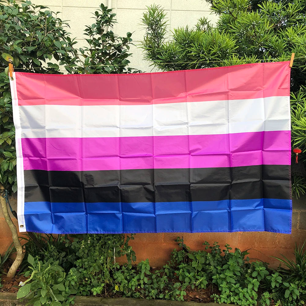 Z-ONE FLAG Rainbow Flag 90x150cm  LGBT genderqueer Genderfluid Gender fluid pride Flag polyester hanging banner for decoration Quick Pick Grocers