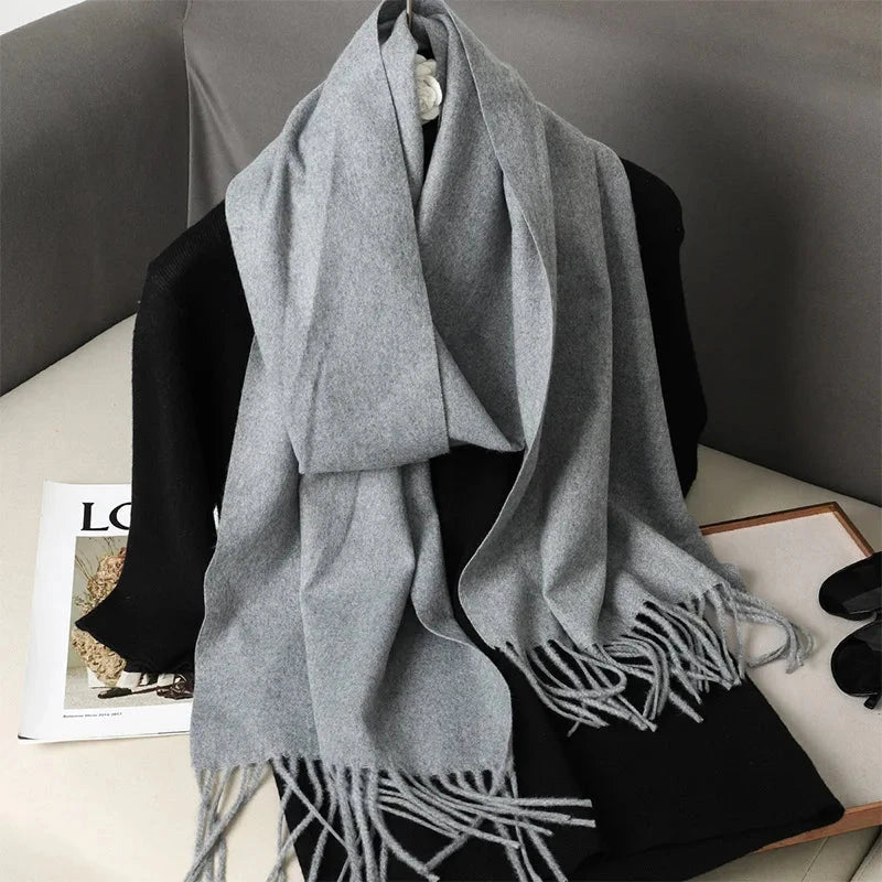 62Color Solid Women Winter Scarf Warm Thicken Cashmere Shawl Outdoor Fashion Luxury Tassels Pashmina Lady Wrap Windproof Scarves Econic Blanks