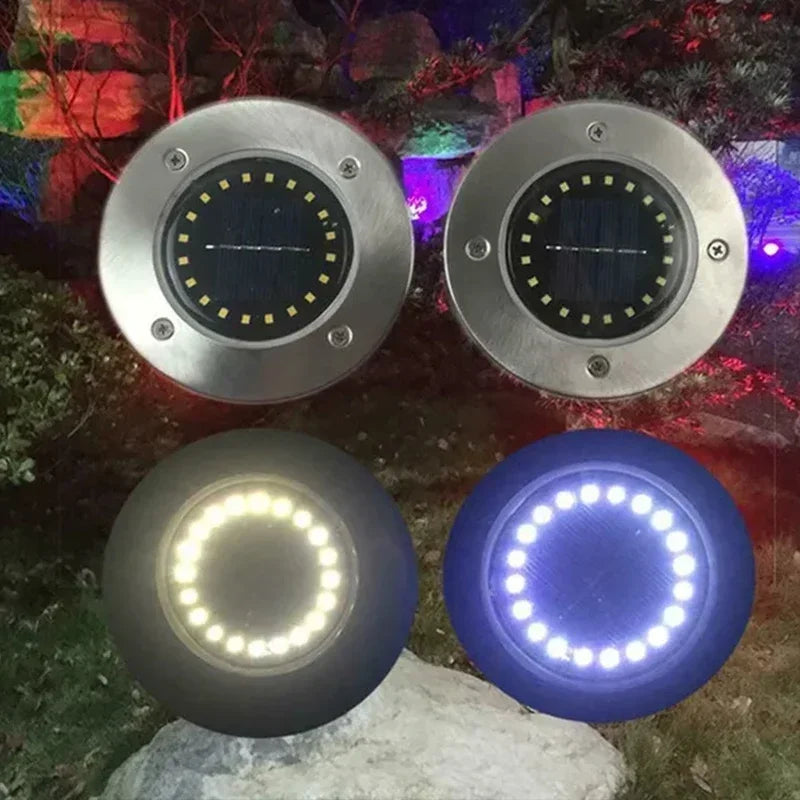 1/4/8Pcs Solar Lights Outdoor 8/20LEDs Disk Underground Lamp Spotlight Buried Solar Light for Home Garden Lawn Yard Decoration Quick Pick Grocers