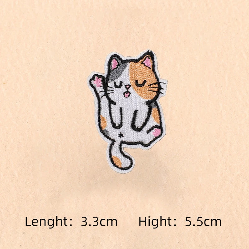 Cute Cartoon Cat patch Embroidery Patches on clothes Children's clothing Animal Interesting Embroidery Accessories Iron patch Quick Pick Grocers