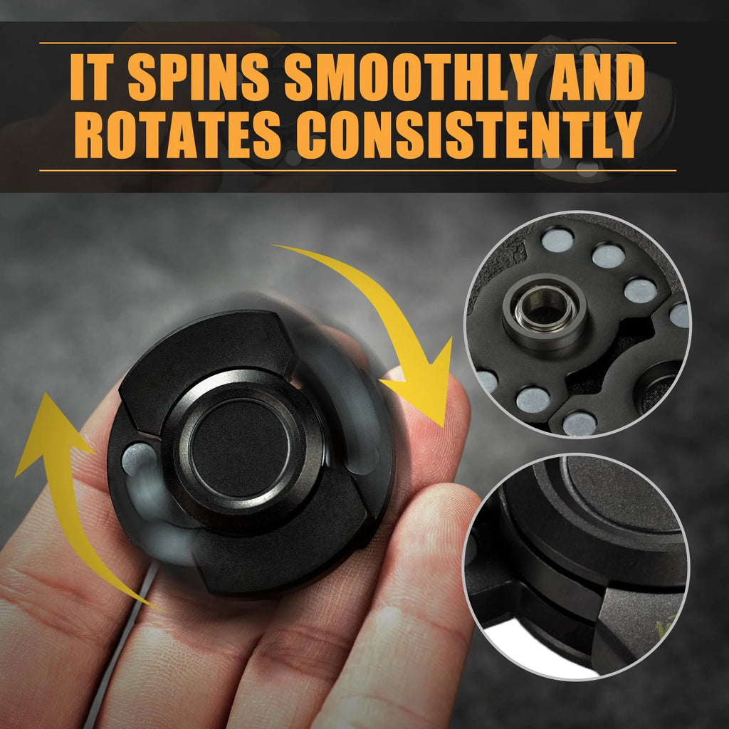Stainless Steels 3 in 1 Fidget Spinner and Slider Combo with Click Button Metal Toy for Adult Stress Relief Econic Blanks