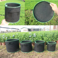 Vegetable/Flower/Plant Grow Bags 2/3/5/7/10 Gallon Thickened Non-Woven Grow Bags Aeration Fabric Pots with Handles Flower Pot Quick Pick Grocers