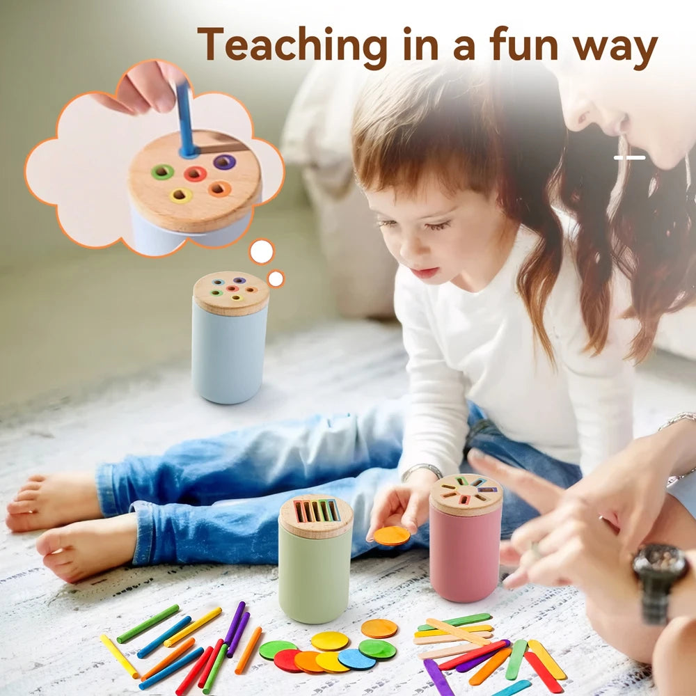 Montessori Baby Toys Silicone Educational Toys Cognitive Toys Color Matching Bucket Toddler Toys Sensor Game Baby Games 2 Years Purest Peak