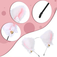 Beautiful Masquerade Halloween Cat Ears Cosplay Cat Ear Party Costume Bow Tie Bell Headwear Headband Hair Accessories Quick Pick Grocers