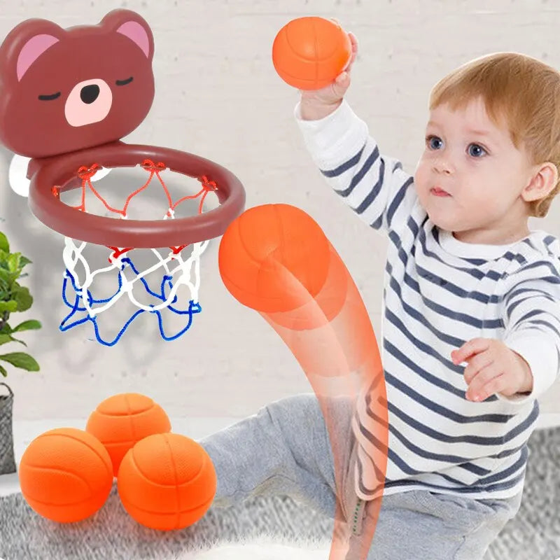 A Suit Of Children's Toy Mini Cute Little Bear Basketball Bathroom Bath Toys Shoot At The Basket Games In The Pool Quick Pick Grocers