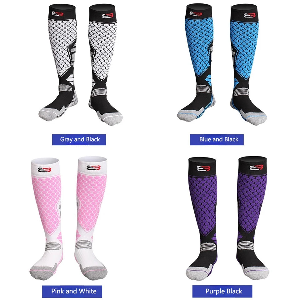 GTUBIKE 1 Pair Winter Warm Ski Stockings Thickening Hiking Socks for Women Men Anti-Cold Skiing Outdoor Sport Stockings Snow Quick Pick Grocers