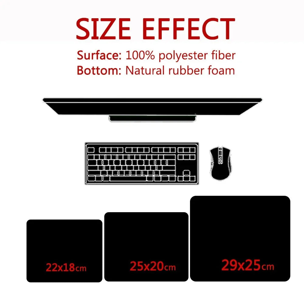 Black Cat Illustration Mouse Pad Small Office Table Mats Computer Accessories Washable Non-slip Rubber with Precision Lock Edge Quick Pick Grocers