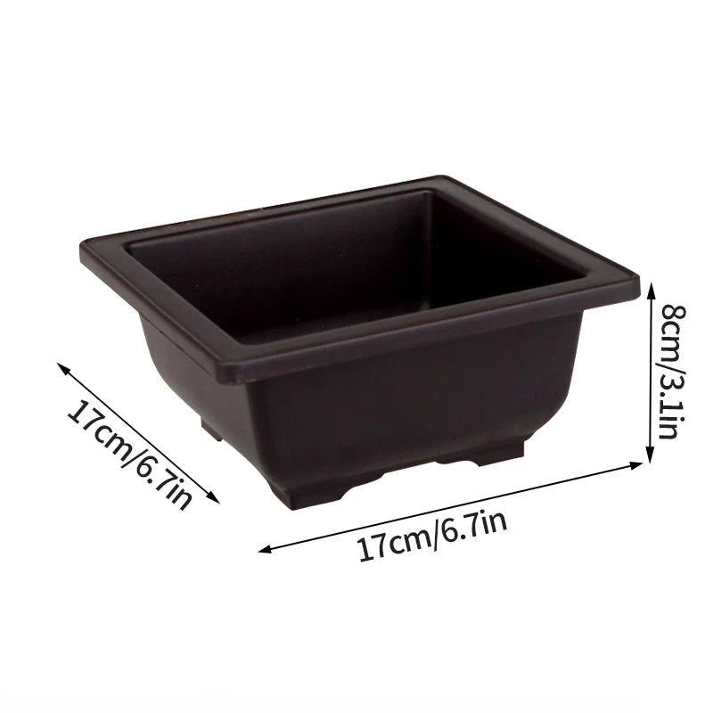 Rectangular Flowerpots Plastic Bonsai Plants Pot Square for Flower Balcony Garden Yard Landscape Bonsai Pot Trays Home Decor Quick Pick Grocers
