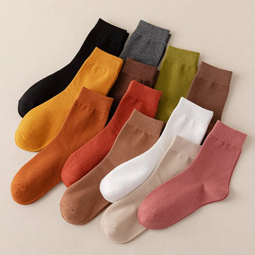 Socks women's Cotton Solid Color Autumn Spring  Soft Breathable Quick Pick Grocers