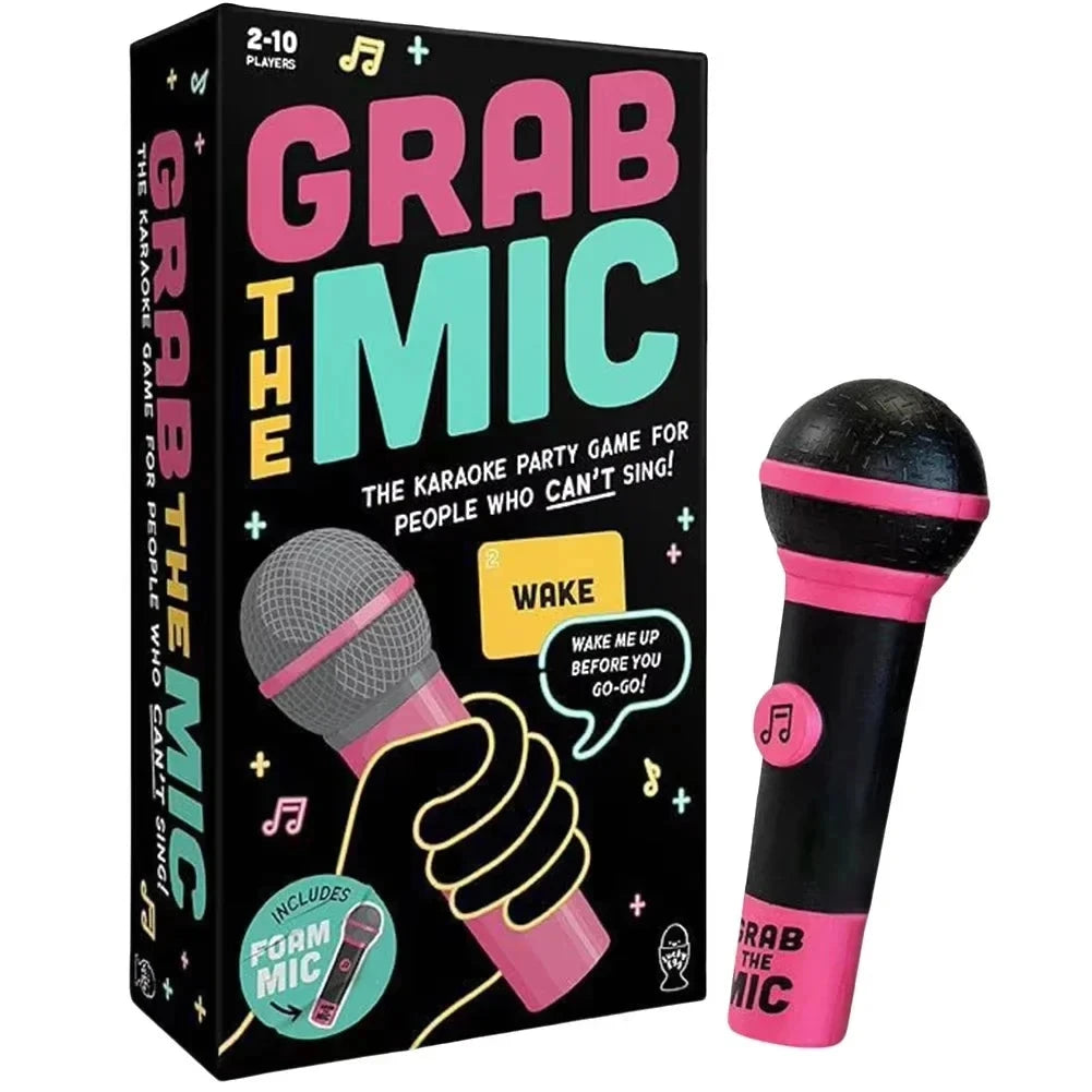 Lucky Egg Official Grab The Mic Family Karaoke Board Game 2-10 Players Game For Hilarious Game Nights Birthday Party Kids Gift Econic Blanks