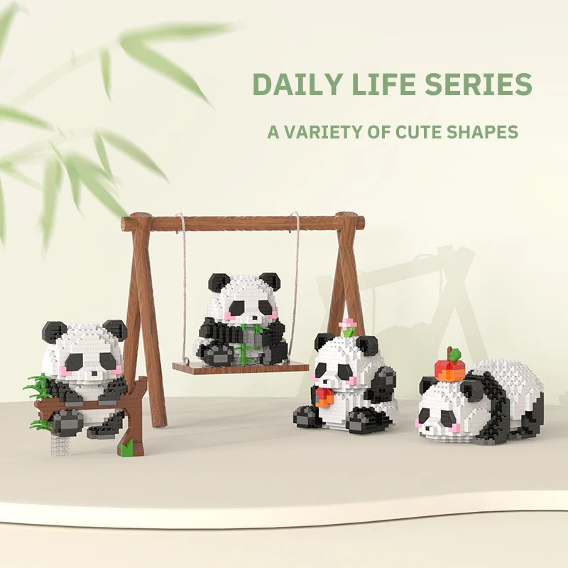Creative DIY Assemable Animal Cute MINI Chinese Style Animal Panda Building Block Educational Boy Toys For Children Model Bricks Purest Peak Salt