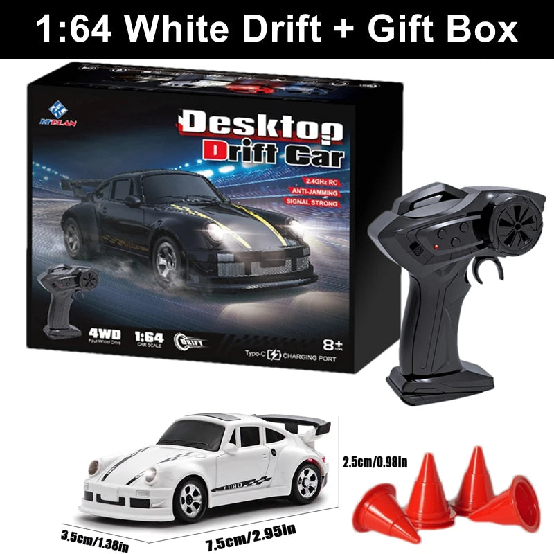 1/64 2.4G High speed Drift Rc Car 4WD Remote Control Car Four Wheel Drive Radio Controlled Mini RTR Racing Model Boy Toy Gift Econic Blanks