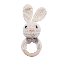 Baby Crochet Rattle Wooden Teether Toy BPA Free Wood Rodent Rabbit Rattle Baby Mobile Play Gym Newborn Educational Music Toys Purest Peak