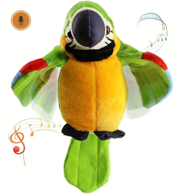 Talking Macaw Parrot Repeat What You Say Stuffed Animal Plush Toy Electronic Record Animated Bird Speaking Parrot Pet Plush Toys Econic Blanks