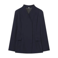 ETJ 2025 women's new fashion design three-dimensional cut high collar slim suit jacket & matching casual trousers Quick Pick Grocers