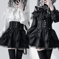 Japanese Kawaii Lolita Lace Patchwork Blouses Summer Women Harajuku Single Breasted Sweet Shirts Cute Girly JK Bow Tops Blusas Quick Pick Grocers