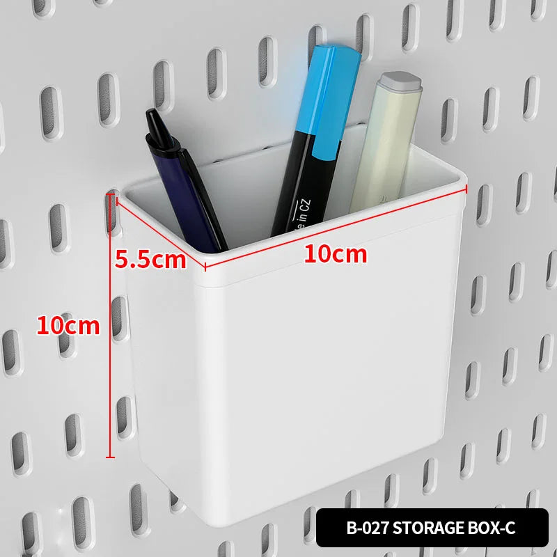 Home Study Storage Pegboard: Suitable for Displaying Figurines, Desk-Top Standing & Clip-On Storage for Furniture Items Quick Pick Grocers