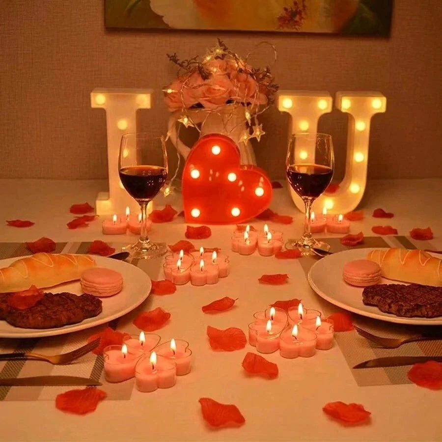 9pcs Heart-shaped Scented Tea Candles Valentine's Day Romantic Love Candle Proposals Wedding Anniversary Decorative Candle Econic Blanks