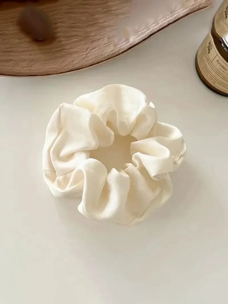 1/3PCS Vintage Silk Hair Scrunchies Elastic Hair Bands Solid Color Women Girls Headwear Ponytail Ties Rope Hair Accessories Quick Pick Grocers