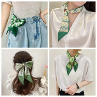 2-6pcs/set Series Silk Satin Scarf Women Cloth Hair Bands Headdress Accessories Lady Scarves Ribbon Neck Ties for Bag Handle Quick Pick Grocers