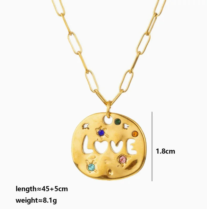 Mother's Day MAMA Necklace Gift Irregular Circular Guardian Pendant Necklace New Fashion Stainless Steel Necklace Accessory Gift Quick Pick Grocers