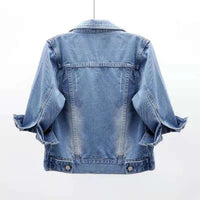Women Denim Jacket Spring Autumn Short Coat Pink Jean Jackets Casual Tops Purple Yellow Purple Blue Loose Tops Lady Outerwear Quick Pick Grocers