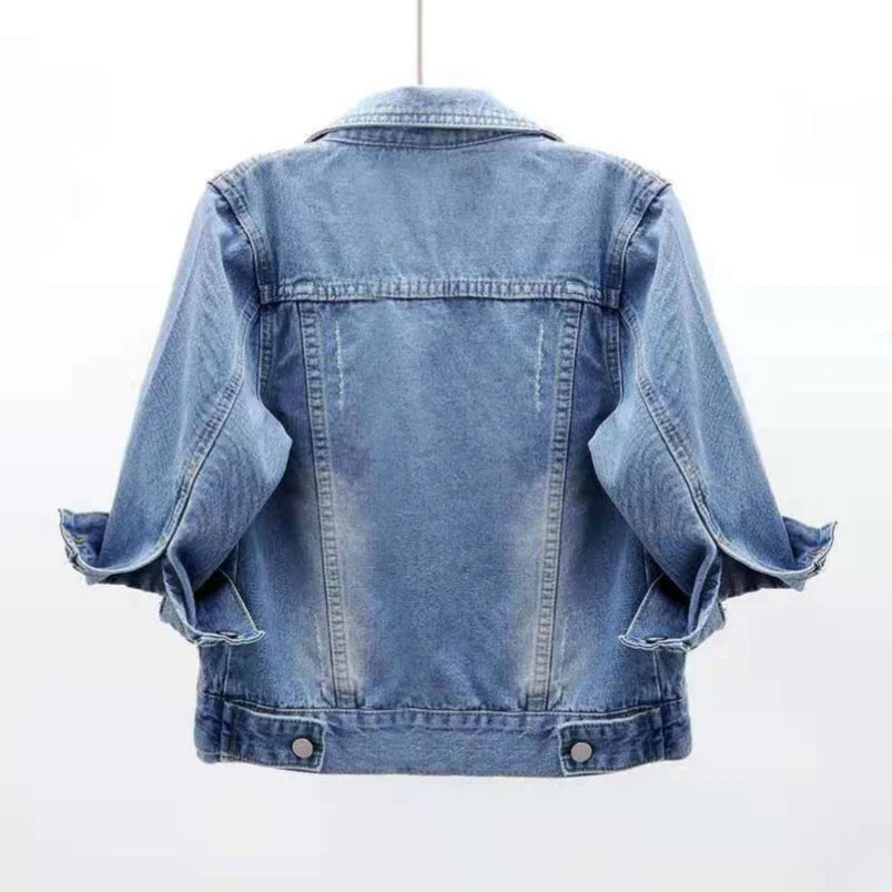 Women Denim Jacket Spring Autumn Short Coat Pink Jean Jackets Casual Tops Purple Yellow Purple Blue Loose Tops Lady Outerwear Quick Pick Grocers