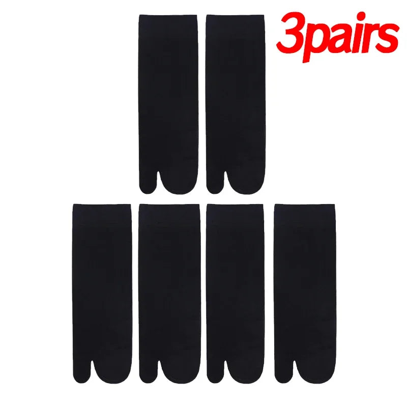 Two Toed Crystal Silk Socks Clear White Black Breathable Cool Stockings Unisex Japanese Men Women Summer Ultra-Thin Tabi Socks Quick Pick Grocers