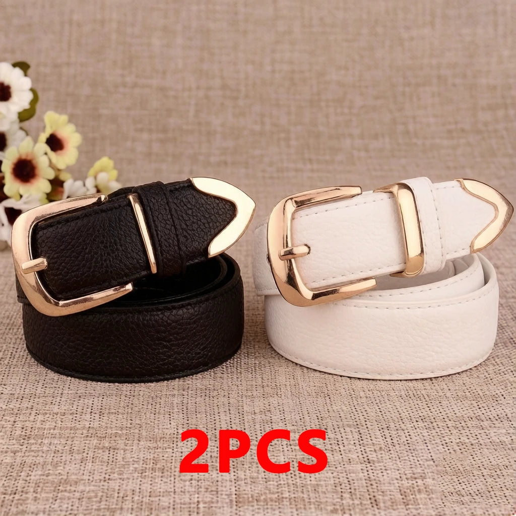 Fashion Women Genuine Leather Belts High Quality Gold Buckle Best Matching Dress Jeans Belts for Lady LB2146 Quick Pick Grocers