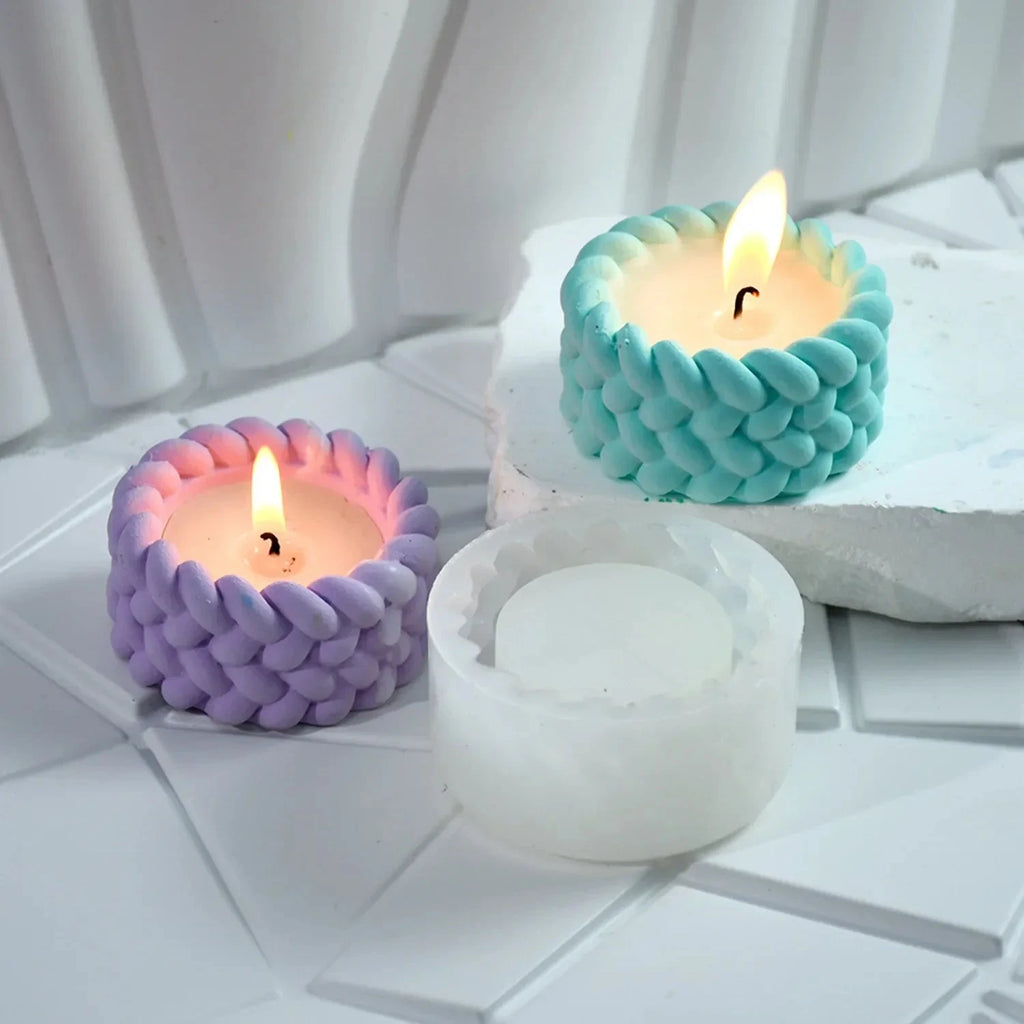 Hemp Rope Candle Cup Silicone Mold DIY Succulent Flower Pot Home Decor Molds Cement Gypsum Resin Clay Craft Storage Box Mould Econic Blanks