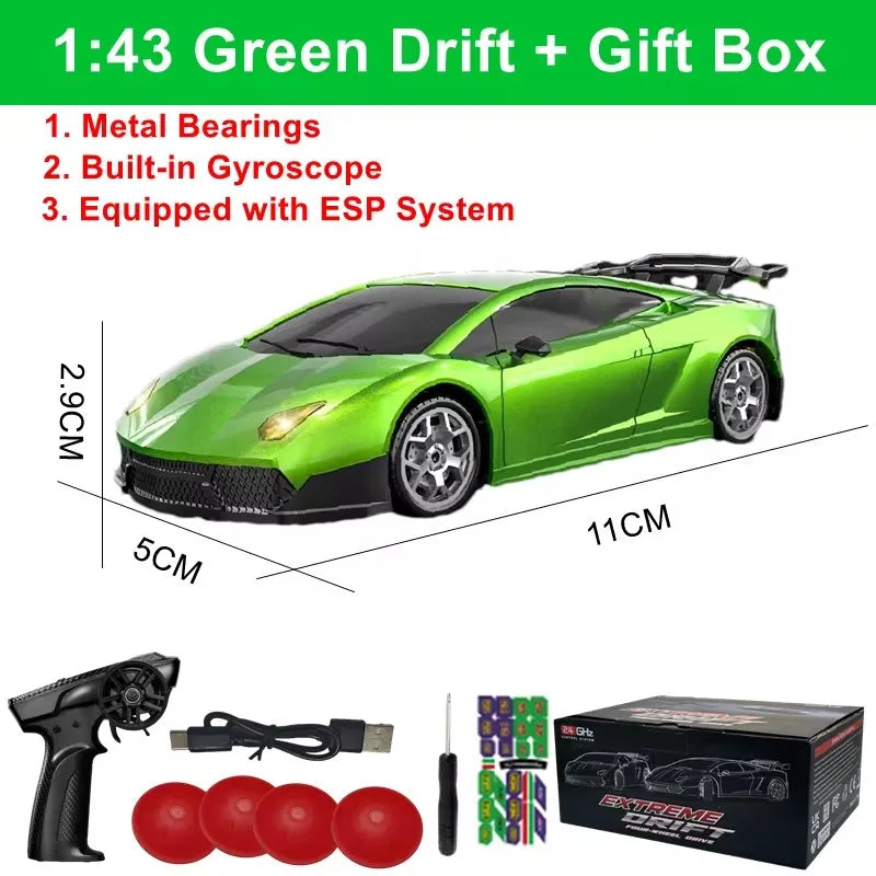 1/64 2.4G High speed Drift Rc Car 4WD Remote Control Car Four Wheel Drive Radio Controlled Mini RTR Racing Model Boy Toy Gift Econic Blanks