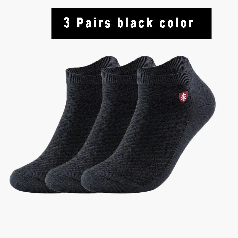 3/5Pairs High Quality Bamboo Fiber Men‘s And Women Socks Embroidery Boat Ankle Socks Men Gifts Spring Summer Socks Quick Pick Grocers