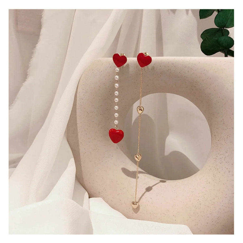 Korean Asymmetric Hollow Black Heart Dangle Earrings For Women Temperament Exaggerated Love Heart Drop Earrings Wedding Jewelry Econic Blanks
